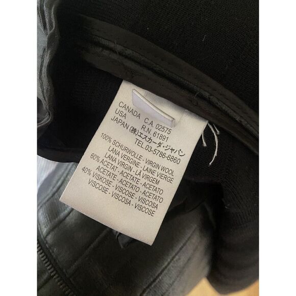 ESCADA Black Coat Size 6, Coated Wool Shiny Trumpet Sleeve Fall Winter Jacket 36 - Picture 3 of 12